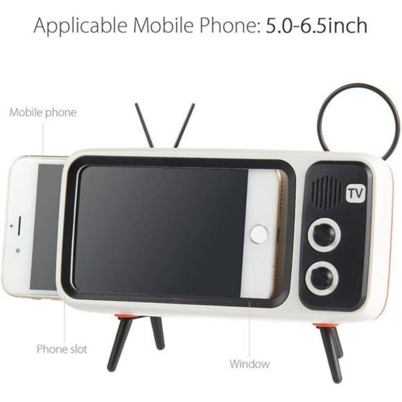 Wireless Bluetooth Speakers Retro TV Style Stand Holder, Cartoon Desktop Bracket - Picture 4 of 6